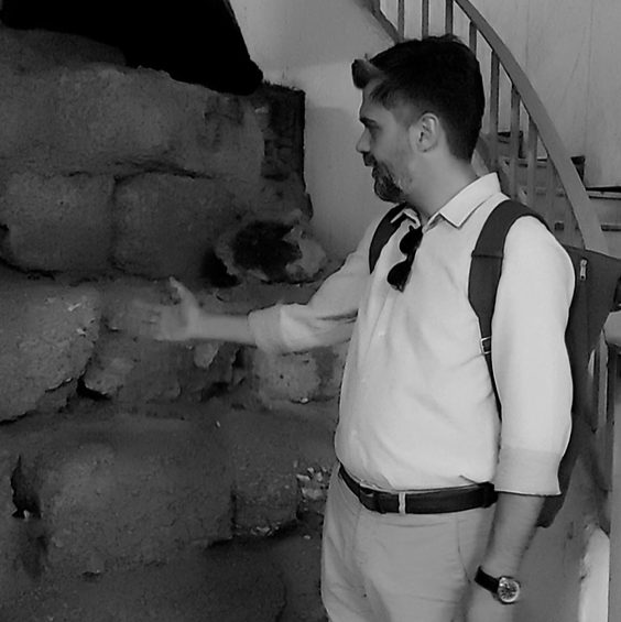 Dr. Loukas Bartatilas giving a guided tour in Athens